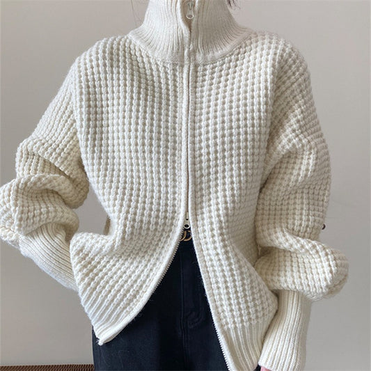 Strickjacke mit Reißverschluss - Heller Modus