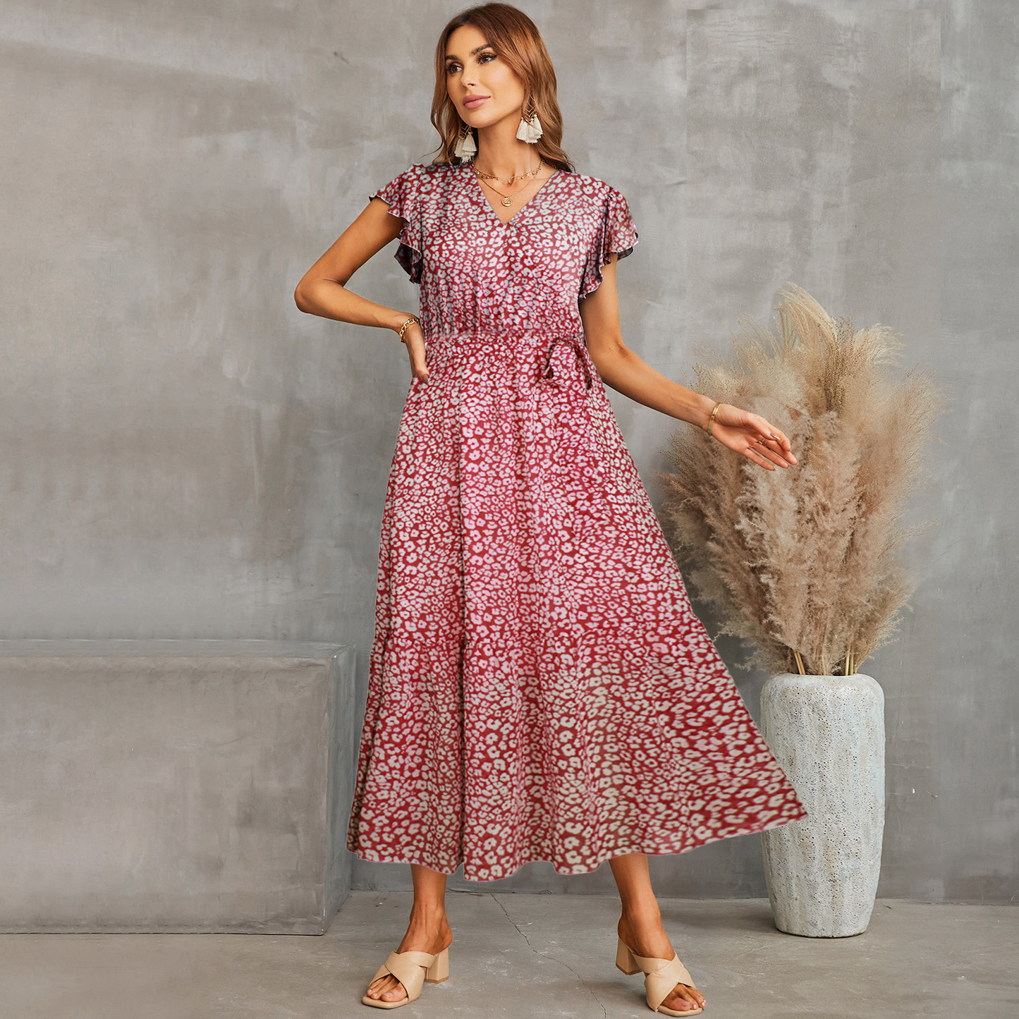 Mirielle | Ibiza Mode elegant Damen V-Ausschnitt Kleid