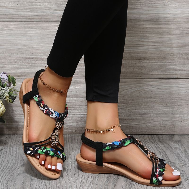 Rimocy-Bohemian Sandalen mit Keilabsatz für Damen