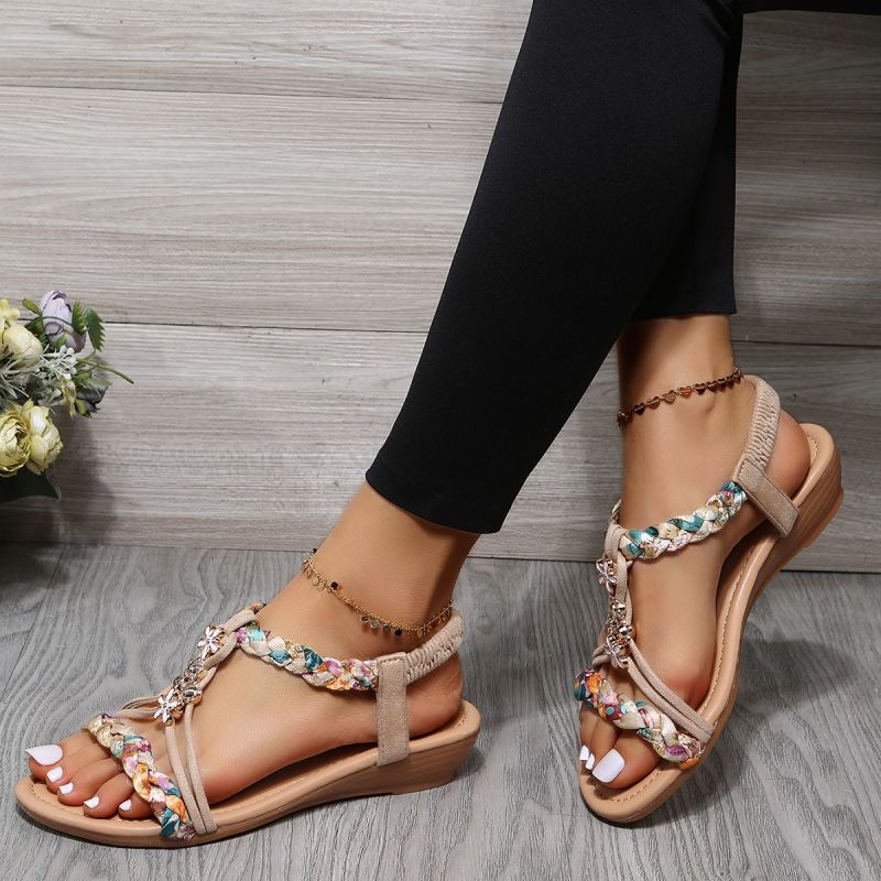 Rimocy-Bohemian Sandalen mit Keilabsatz für Damen