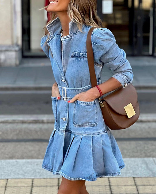 DENIM JACKET MINI DRESS - Heller Modus